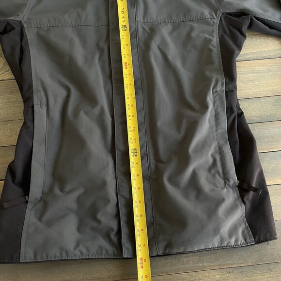 Eddie Bauer Ebtek Jacket w/Hood Gray & Black Breathable Cinch Waist Medium (E8) - Picture 9 of 10